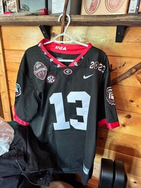 Nike Black & Red Georgia Football Jersey #13